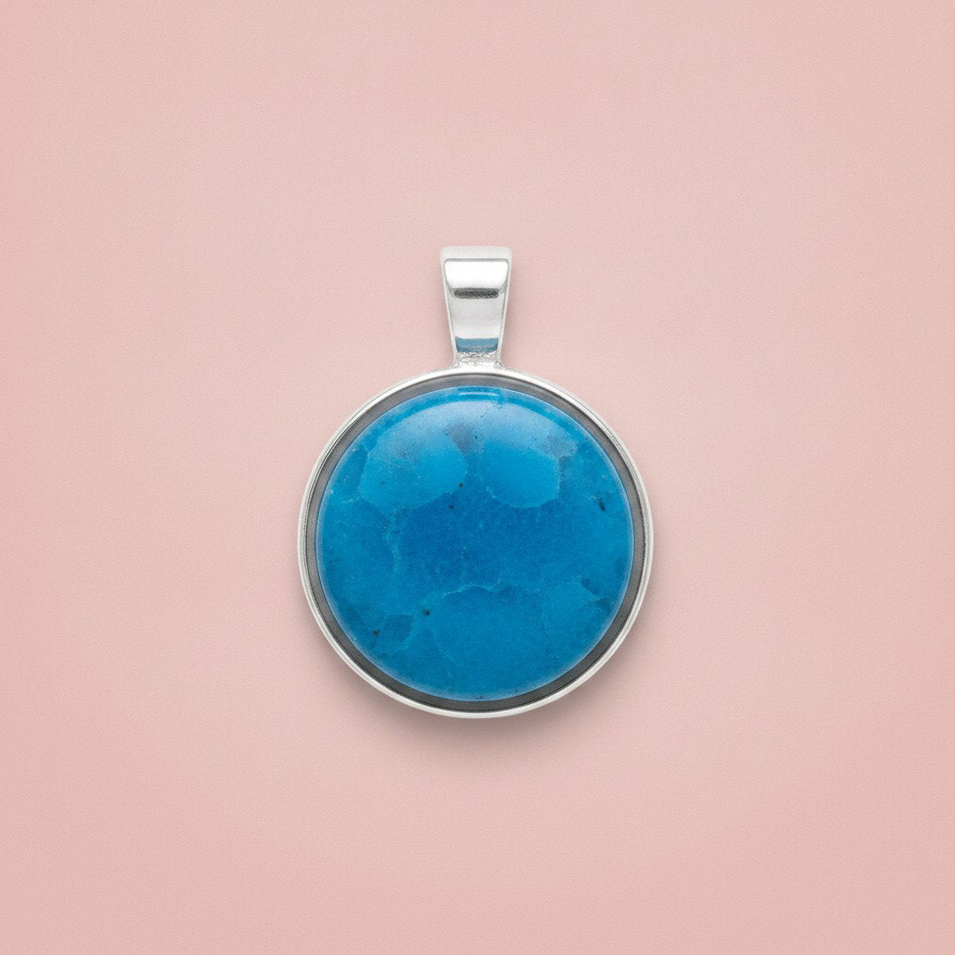 ROUND SHAPED RAINBOW QUARTZ Necklace (BLUE)