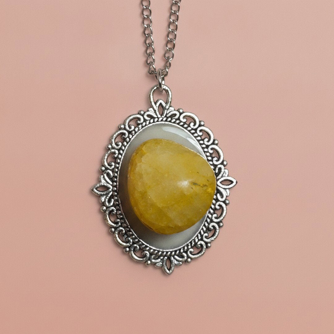 VINTAGE STYLE RAINBOW QUARTZ Necklace (YELLOW)