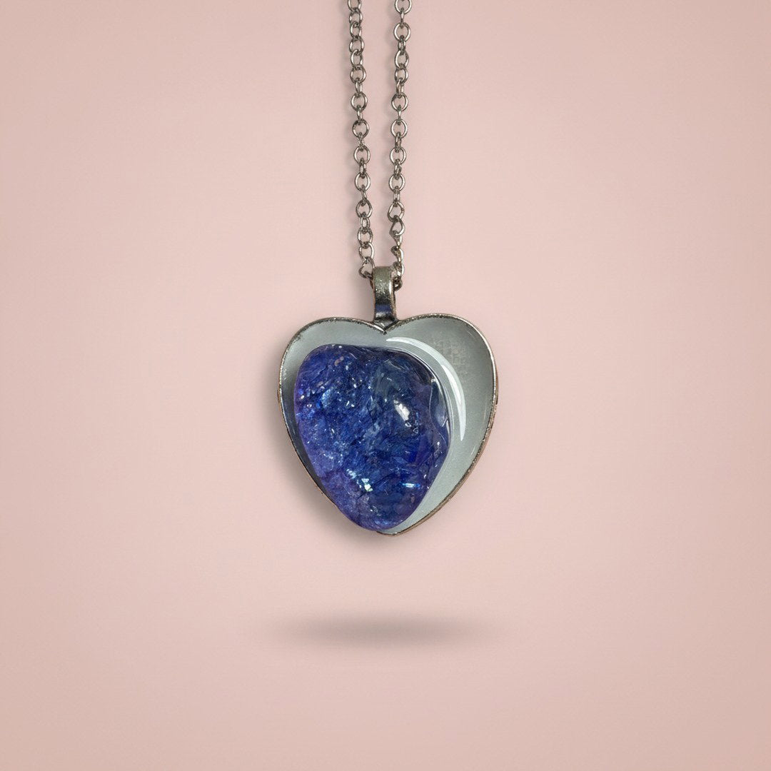 HEART SHAPED RAINBOW QUARTZ Necklace