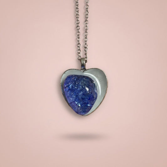 HEART SHAPED RAINBOW QUARTZ Necklace