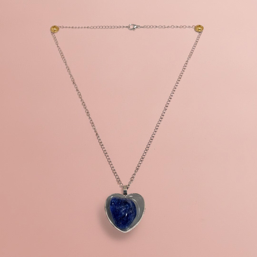 HEART SHAPED RAINBOW QUARTZ Necklace