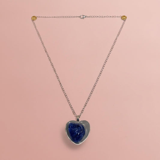 HEART SHAPED RAINBOW QUARTZ Necklace