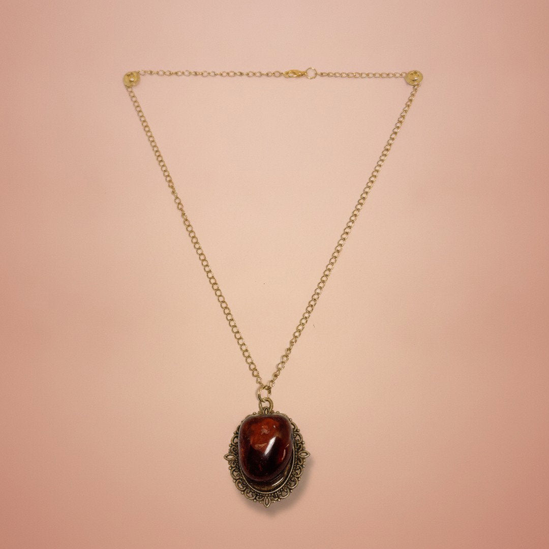 VINTAGE STYLE BROWN AGATE Necklace