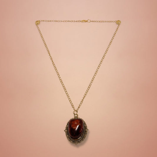 VINTAGE STYLE BROWN AGATE Necklace