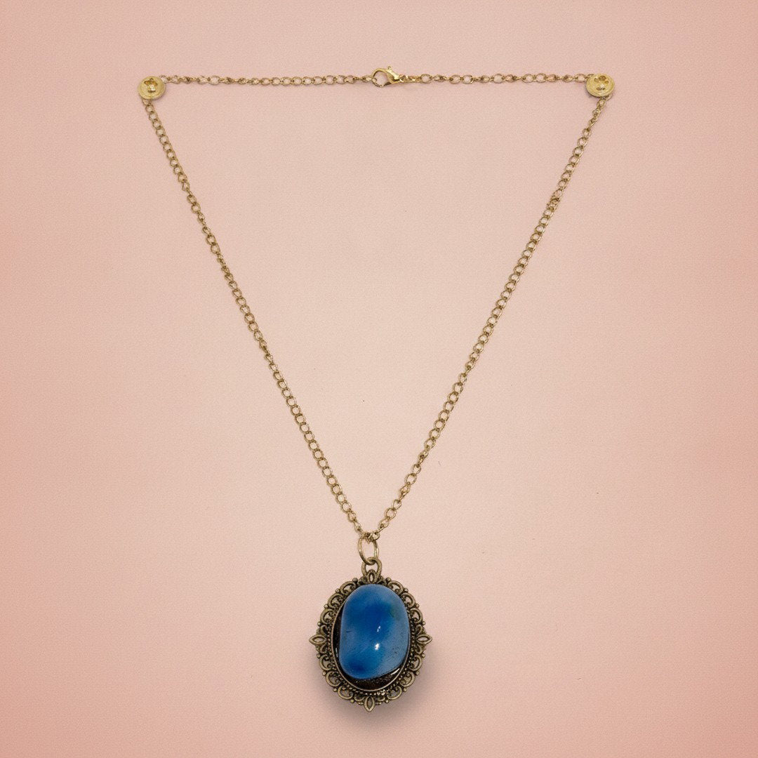 VINTAGE STYLE RAINBOW QUARTZ Necklace (BLUE)