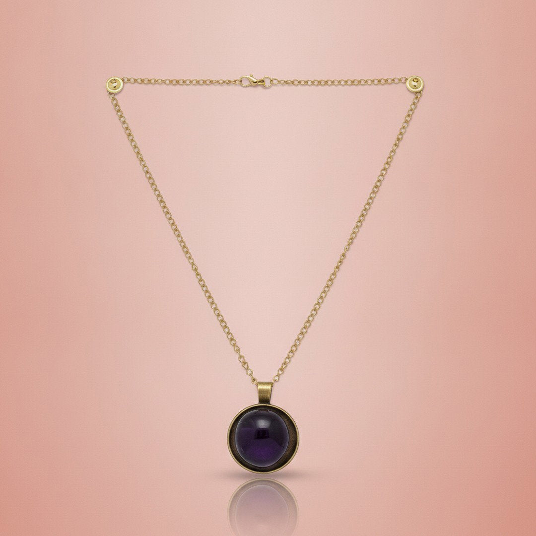 ROUND SHAPED AMETHYST Necklace